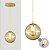 Pendente OURO C/ Globo de Vidro AMBAR de 14cm + LED 2W - Imagem 1