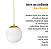 Pendente OURO C/ Globo de Vidro BRANCO de 14cm + LED 2W - Imagem 6