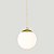 Pendente OURO C/ Globo de Vidro BRANCO de 14cm + LED 2W - Imagem 3