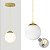 Pendente OURO C/ Globo de Vidro BRANCO de 14cm + LED 2W - Imagem 1