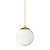 Pendente OURO C/ Globo de Vidro BRANCO de 14cm + LED 2W - Imagem 2