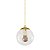 Pendente OURO C/ Globo de Vidro CRISTAL de 14cm + LED 2W - Imagem 2