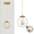 Pendente OURO C/ Globo de Vidro CRISTAL de 14cm + LED 2W - Imagem 1