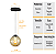 Pendente PRETO C/ Globo de Vidro ÂMBAR de 14cm + LED 2W - Imagem 4