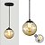 Pendente PRETO C/ Globo de Vidro ÂMBAR de 14cm + LED 2W - Imagem 1
