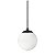 Pendente PRETO C/ Globo de Vidro BRANCO de 14cm + LED 2W - Imagem 2
