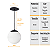 Pendente Globo Esfera de Vidro Branco Fosco 20cm - PRETO - Imagem 7