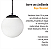 Pendente Globo Esfera de Vidro Branco Fosco 20cm - PRETO - Imagem 9
