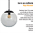 Pendente Globo Esfera de Vidro Cristal 20cm - PRETO - Imagem 7