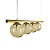 Lustre Pendente Figo OURO - 4 Globos Esfera de Vidro Âmbar - Imagem 3