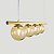 Lustre Pendente Figo OURO - 4 Globos Esfera de Vidro Âmbar - Imagem 4