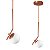 Kit 2 Pendentes ON LY - BRONZE com globo de vidro Branco - Imagem 1