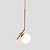 Kit 2 Pendentes ON LY - BRONZE com globo de vidro Branco - Imagem 2
