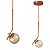 Kit 2 Pendentes ON LY - BRONZE com globo de vidro Âmbar - Imagem 1