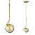 Kit 2 Pendentes ON LY - DOURADO com globo de vidro Âmbar - Imagem 2