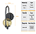 Arandela ONLINE  PRETA Globo de Vidro AMBAR + LED 5W - Imagem 6
