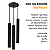 Pendente Triplo Tubo Palito Moderno 30cm Preto + LED 4w - Imagem 4