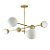 Lustre Lirio com 6 Globos Esfera de Vidro Branco - Ouro - Imagem 1