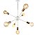Lustre Pendente para 7 lâmpadas - Sputnik - Branco com Cobre - Imagem 1