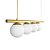 Lustre Pendente Figo OURO - 4 Globos Esfera de Vidro Branco - Imagem 4