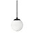 Pendente Globo Esfera de Vidro Branco Fosco 14cm - PRETO - Imagem 2