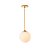 Pendente Globo Esfera de Vidro Branco Fosco 14cm - OURO - Imagem 1