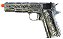 Pistola de Airsoft GBB WE 1911 Pattern Filigree – Floral Prata Cal.6mm - Imagem 1