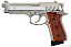 Pistola Airgun PT92  Silver Cybergun Co2 - Full Metal  cal.6mm  ( Esfera de Aço ) - Imagem 1