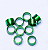 Anilhas Fechadas Alumínio 4.5mm Numeradas - Pact c/ 20und  - 01 a 20 - Verde - Imagem 1