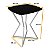 Mesa de Canto Lateral Alta Quadrada para Sala Austria - Prata/Preto - Imagem 3