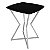 Mesa de Canto Lateral Alta Quadrada para Sala Austria - Prata/Preto - Imagem 1