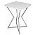 Mesa de Canto Lateral Alta Quadrada para Sala Austria - Prata/Branco - Imagem 1