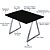 Mesa Mirage 120cm x 60cm - Prata/ Preto - Imagem 6