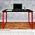 Mesa para Escritório Escrivaninha Estilo Industrial Nova York Mdf 120cm - Vermelho e Preto - Imagem 2