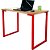 Mesa para Escritório Escrivaninha Estilo Industrial Nova York Mdf 120cm - Vermelho e Jade - Imagem 1