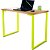 Mesa para Escritório Escrivaninha Estilo Industrial Nova York Mdf 120cm - Amarelo e Jade - Imagem 1
