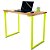 Mesa para Escritório Escrivaninha Estilo Industrial Nova York Mdf 100cm - Amarelo e Jade - Imagem 1