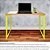 Mesa para Escritório Escrivaninha Estilo Industrial Nova York Mdf 100cm - Amarelo e Jade - Imagem 2