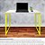 Mesa para Escritório Escrivaninha Estilo Industrial Nova York Mdf 100cm - Amarelo e Branco - Imagem 2