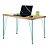 Mesa para Escritório Escrivaninha Estilo Industrial Noruega Mdf 120cm Verde e Jade - Imagem 1