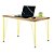 Mesa para Escritório Escrivaninha Estilo Industrial Noruega Mdf 120cm Amarelo e Jade - Imagem 1