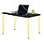 Mesa para Escritório Escrivaninha Estilo Industrial Noruega Mdf 120cm Amarelo e Preto - Imagem 1