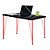 Mesa para Escritório Escrivaninha Estilo Industrial Noruega Mdf 100cm Vermelho e Preto - Imagem 1