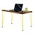 Mesa para Escritório Escrivaninha Estilo Industrial Noruega Mdf 100cm Amarelo e Villandry - Imagem 1