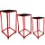 Conjunto Mesa de Canto Genebra - Vermelha com Tampo Preto - Imagem 1