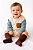 Romper de Bebê Oversize Collor + Meia 3/4 Coffee Unissex (3-6 meses) - Imagem 1