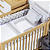 Kit Berço Trança Linho Cinza com Bordado Delicado, 100% Algodão 6 Peças - Batistela Baby - Imagem 1