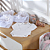 Saquinho de Maternidade Voil Branco com Elástico, Renda e Lacinho decorativo 100% Poliéster - 3 Peças - Imagem 3