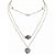COLAR CHOKER 3 FIOS EM UM COM ESTRELAS E PINGENTE CORAÇÃO E HAMSA - Imagem 2