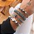 MIX PULSEIRAS BRACELETE CAUDA SEREIA COM ZIRCÔNIA ÁGUA MARINHA BOHO MOSAICO PIKUNK LARGA BOLAS TRABALHADA TRANÇA BALI - PRATA 925 - Imagem 1